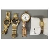 5 watches incl Bulova, tank watch in gold filled