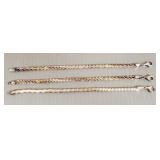 3 twisted sterling silver chain bracelets: 7'L