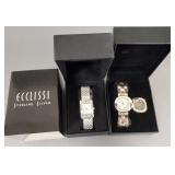 2 Ecclissi designer style sterling silver cased