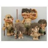 5 vintage NyForm, etc trolls- some w/ tags-