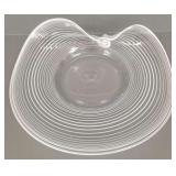 Lg Venetian style threaded art glass bowl 16'x 13'