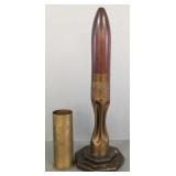 2 WWI trench art pieces: 1918 dated shell case