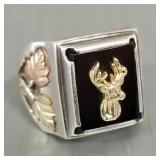 Black Hills gold & sterling silver ring w/