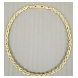 10K gold hollow rope chain bracelet- 1.7g; 8'L