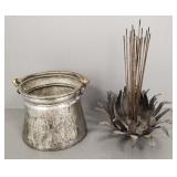 2 pcs metalware: brutalist style floral