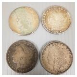 4 U.S. silver dollars- assorted dates