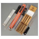 4 pcs Wusthof: knives #4517 & 4527, sharpener in