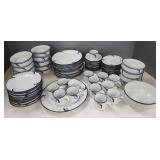 Lg Dansk Flora blue & white porcelain incl