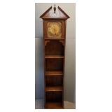 Vintage tall narrow bookshelf electric clock: 68'H