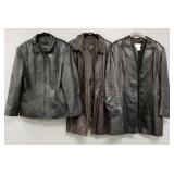 3 leather jackets: Escada (size 40), Chosen