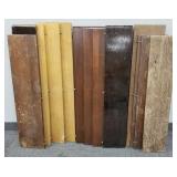 14 vintage oak & walnut table leaves- 45' longest