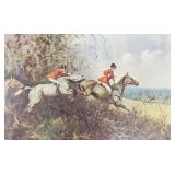 Vintage equestrian litho- 26'H 40'W OD framed
