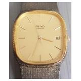Seiko men's watch w/ sterling silver case & band-
