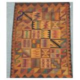 Flat weave Kelim type rug- 5' x 3' 9'