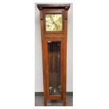 Colonial Clock Co. mission oak grandfather clock