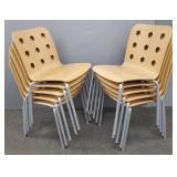 10 matching laminated wood & metal chairs- 32'H