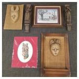 Group decorative wall art incl figural plaques,
