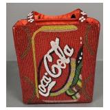 Beaded 'Coca Cola' handled bag/ purse