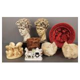 Gp decorative figural, etc items incl 12'H