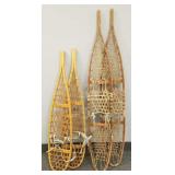 2 pr wooden snowshoes: vintage 5'L Lunds &