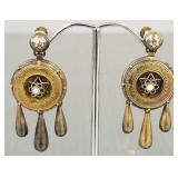 Antique Austro Hungarian 14K gold earrings-