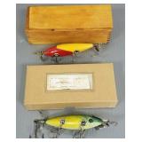 2 vintage Hansen fishing lures- repainted- 4 1/2'L
