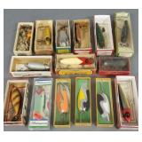 15 vintage, etc fishing lures w/ original boxes