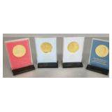 4 Franklin Mint sterling inaugural medallions