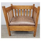 Mission oak slat chair 32'H 29 1/2'W