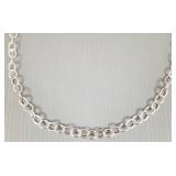 36'L sterling silver chain link necklace- 55.5g