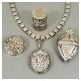 4 pieces vintage sterling silver, etc. incl 2
