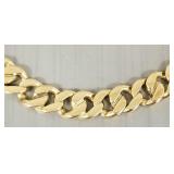 14K gold curb link bracelet- 17.4g; 8 1/4'L