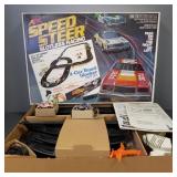 Vintage AFX Speed Steer 3 car road blocker race