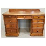 Antique English kneehole desk w/ drawers- 28 1/2'H