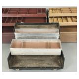 3 vintage tackle boxes incl 2 Kennedy- 8'H 22'W