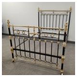 Antique ornate brass & iron bed w/rails- 6'8' x