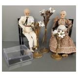 Gp incl some gilt metal candelabra, lucite box &