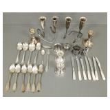 Gp incl coin silver spoons, weighted sterling