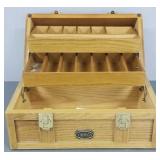Antique style Thomas oak tackle box- 9'H 15'W