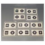 10 Franklin 1/2 dollars with historic stamps on