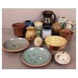 Collection of studio, etc. pottery- some signed-