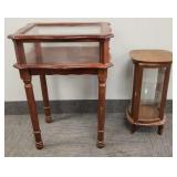 2 vitrines: 1 table- 26'H 19'w 15 1/2'd & 1