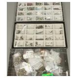 3 trays- jewelry findings & beads- dyed fresh