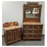 2 matching antique Victorian painted furniture