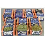14 vintage Authenticast miniature tank models w/
