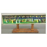 Signed AMP '75 miniature painting of a garden