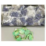Tray of asst. stone beads incl sodalite/ lapis &