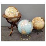 Replogle floor model globe & 2 table top globes-