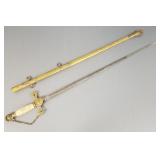 Antique fraternal sword & scabbard- 39' total