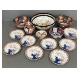 18 pcs Imari porcelain, some antique- 11' bowl